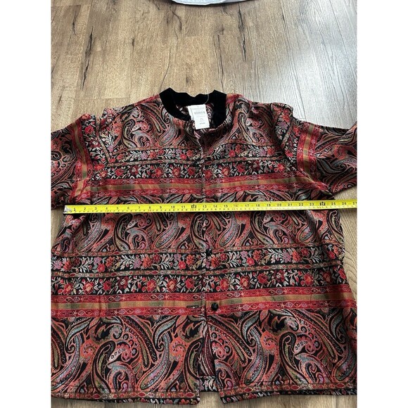 Coldwater Creek Woven Art-to-Wear Persian Floral Paisley Cultured Jacket 2X - Picture 3 of 5